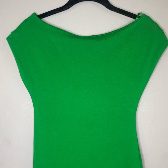 ZARA Women’s Fitted Dress Green Boatneck Size Small - Picture 5 of 11